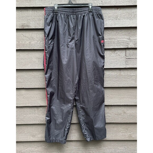 Vtg  Starter Track Pants Mens Size XL Black tango Red Stripes Windbreaker Retro - Picture 3 of 15